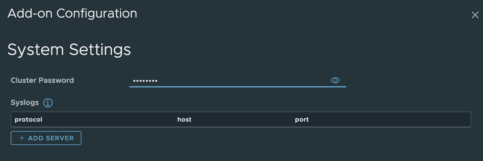 Systemsettings syslog configuration removed