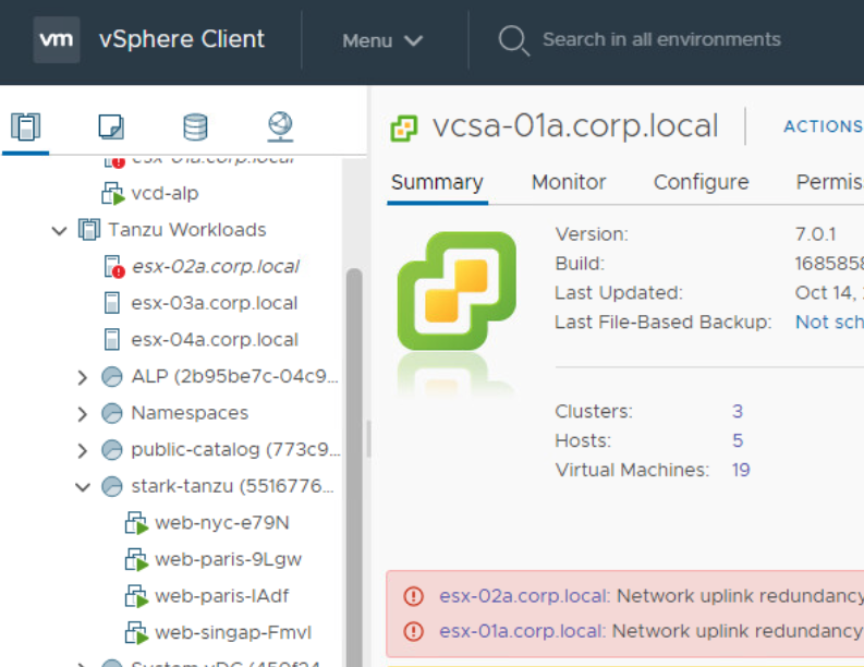 vCenter Server VMs